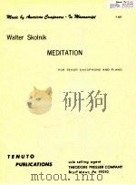 meditation for tenor saxophone and piano pa19010   1972  PDF电子版封面    Walter Skolnik 