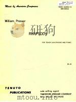 rhapsody for tenor saxophone and piano pa19010（1976 PDF版）