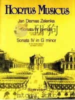 HORTUS MUSICUS Sonata Ⅳ in g minor for two Oboes bassoon And Basso continuo ZWV 181 4 HM 274   1994  PDF电子版封面     