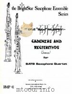 cadenzas and recitativos for satb saxophone quartet  BMP 41（1972 PDF版）