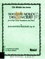 Sixième Solo de Concert for B-Flat Tenor Saxophone and Piano op.92   1998  PDF电子版封面     