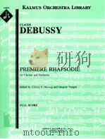 Première Rhapsodie for Clarinet and Orchestra A 6165（ PDF版）