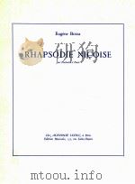Rhapsodie Nicoise pour Clarinette et Piano A.L.25.429   1977  PDF电子版封面    Eugene Bozza 