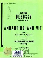 andantino and vif from quartet No.1 opus 10 for saxophone quartet 47401（1976 PDF版）
