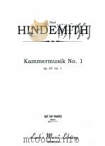 Kammermusik No.1 op.24 no.1 set of parts 06501 Str=1-1-1-1-1     PDF电子版封面    Paul Hindemith 