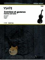Exercises and scales for Violon posthumous publication 1967 SF 9484   1967  PDF电子版封面    Eugène Ysae 