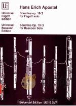 Sonatine op.19 Nr.3 fagott solo UE 12 217   1953  PDF电子版封面    Hans Erich Apostel 