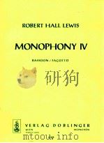 Monophony Ⅳ Bassoon/Fagotto 05 502   1975  PDF电子版封面     