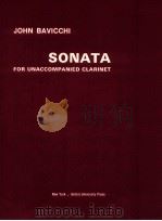 Sonata for unaccompanied clarinet OP.20   1970  PDF电子版封面    John Bavicchi 