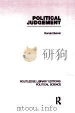 POLITICAL JUDGEMENT  VOLUME 20   1983  PDF电子版封面  0415555604  RONALD BEINER 
