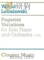 PAGANINI VARIATIONS for Solo Piano and Orchestra 1978   1986  PDF电子版封面     