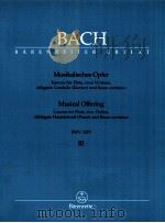 Musical Offering canons for Flute two Violins obbligato harpsichord piano and Basso continuo BWV 107   1987  PDF电子版封面    J.S.Bach 