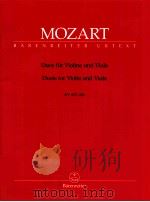 Duets for Violin and Viola KV 423 424 Urtext of the New Mozart edition BA 4772   1975  PDF电子版封面    W.A.MOZART 