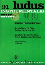 ludus 91 sonata in D major for flute violin bassoon and continuo wojciechowski Ed.Nr.759   1979  PDF电子版封面     