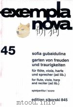 exempla nova 45 garten von freuden und traurigkeiten for flute viola harfe and reciter ad lib. Score   1981  PDF电子版封面     