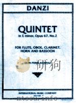 Quintet in E minor op. 67/2 for flute oboe clarinet horn and bassoon no.3096   1970  PDF电子版封面    Danzi 
