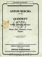 Quintett op.91 No.3 D major for flute oboe clarinet corno fagotto ekb 8   1988  PDF电子版封面    Anton Reicha 