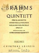 BRAHMS Für KLARINETTE opus 115 violine Ⅰ 10447a     PDF电子版封面    gewandhaus 