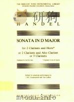 sonata in d major for 2 clarinets and horn or clarinets and alto clarinet or 3 clarinets（1950 PDF版）