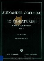 10 Miniaturen in Form von Etüden Op.8 für Klavier originalausgabe     PDF电子版封面     