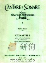 Atonalyse Ⅰ Spiel mit 12 T?nen in Variationsform für ein Solo instrument Klarinette Violine Viola un（1957 PDF版）