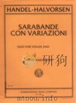 Sarabande Con Variazioni Duo For Violin and Viola  No.614     PDF电子版封面     