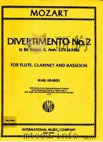 divertimento No.2 in B? major Anh.229 K.439b for flute clarinet and bassoon No.3374   1995  PDF电子版封面    Wolfgang Amadeus Mozart 