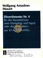 five divertimenti for three basset horns KV Anh.229 439b divertimento Nr.4 KM 2244（1990 PDF版）