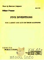 FIVE INVENTIONS FOR CLARINET AND ALTO OR TENOR SAXOPHONE（1992 PDF版）