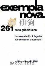 exempla nova 261 duo sonata for 2 bassoons edition sikorski 1961（1998 PDF版）