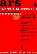 ars 4 concerto in g minor for Oboe Strings and continuo first edition T?ttcher score Ed.Nr.240P   1964  PDF电子版封面     