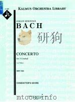 Concerto for 3 Cembali in d Minor BWV 1063 conductor's score A 1235（ PDF版）