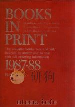 Books in print 1987-88; volume 7: publishers   1987  PDF电子版封面  0835223787   