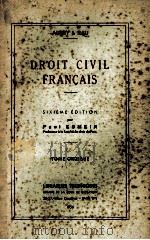 DROIT CIVIL FRANCAIS   1956  PDF电子版封面    PAUL ESMEIN 