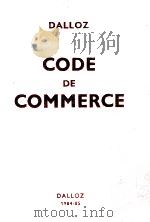 CODE DE COMMERCE   1985  PDF电子版封面  2247005500   