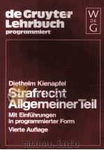STRAFRECHT ALLGEMEINER TEIL   1984  PDF电子版封面  3110098040  DR.DIETHELM KIENAPFEL 