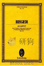 Quartet for 2 Violins Viola and Violoncello F# minor/fis-Moll/fa# mineur Op.121     PDF电子版封面  3795762359  Max Reger 