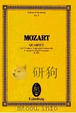 Quartet for 2 Violins Viola and Violoncello C major/C-Dur/Ut majeur K465     PDF电子版封面    Wolfgang Amadeus Mozart 