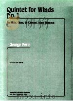 Quintet for winds No.1 for flute oboe bb clarinet horn and bassoon   1973  PDF电子版封面    George Perle 