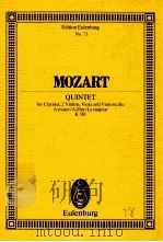 Quintet for Clarinet 2 Violins Viola and Violoncello K581（1970 PDF版）