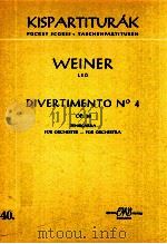 Weiner Divertimento No.4 Op.38 Zenekarra   1963  PDF电子版封面    Weiner 