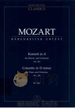 Konzert in d für Klavier und Orchester >>Nr.20<< KV 466   1961  PDF电子版封面  0006201259  W.A.Mozart 