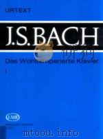 Bach Das Wohltemperierte Klavier Ⅰ BWV 846-869(Urtext)   1977  PDF电子版封面  0080080153   