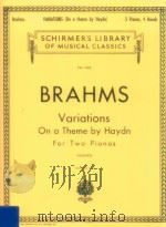 Variations on a theme by Haydn for Two Pianos Two-Pianos   1926  PDF电子版封面    Brahms 