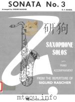 sonata No.3 saxophone solos with piano accompaniment     PDF电子版封面    G.F.Handel 