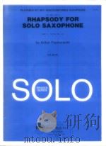 rhapsody for solo saxophone   1984  PDF电子版封面     