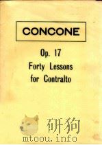 Forty Lessons for Contralto op.17   1892  PDF电子版封面     