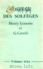 Des Solfeges volume 2Aa     PDF电子版封面    Solfege Henry Lemoine et G.Car 