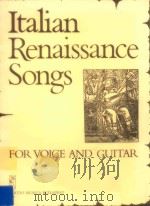 ITALIAN RENAISSANCE SONGS   1981  PDF电子版封面    BENKO 