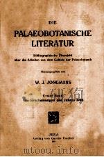 diepalaeobotanische literatur   1910  PDF电子版封面    W.J.JONGMANS 